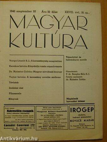 Magyar Kultúra 1940. szeptember 20.