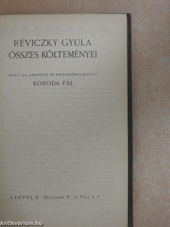 Reviczky Gyula összes költeményei