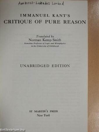 Critique of Pure Reason