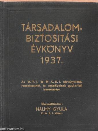 Társadalombiztositási évkönyv 1937.