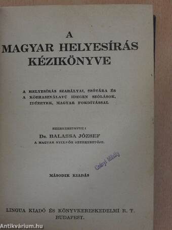 A magyar helyesírás kézikönyve