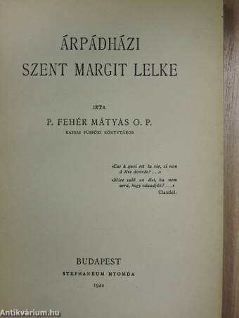 Árpádházi Szent Margit lelke