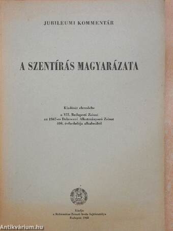 A Szentírás magyarázata I-VII.