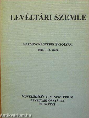 Levéltári Szemle 1984. január-december