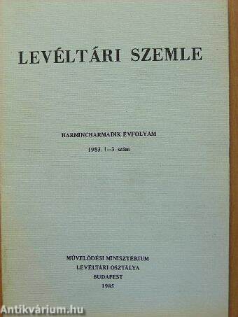 Levéltári Szemle 1983. január-április