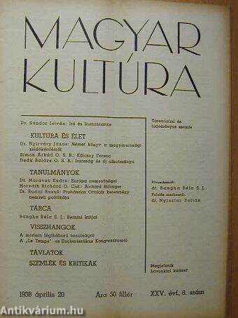 Magyar Kultúra 1938. április 20.