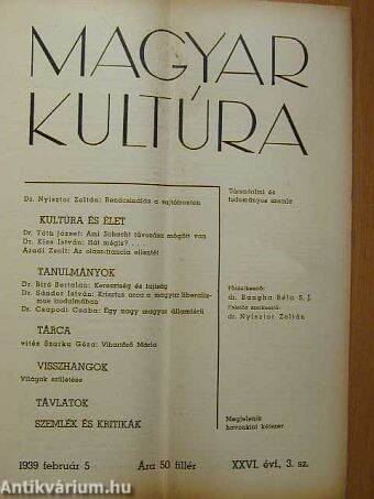 Magyar Kultúra 1939. február 5.