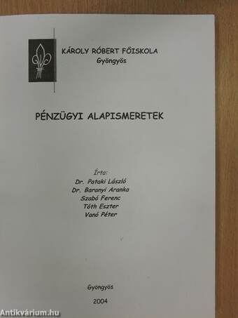 Pénzügyi alapismeretek 