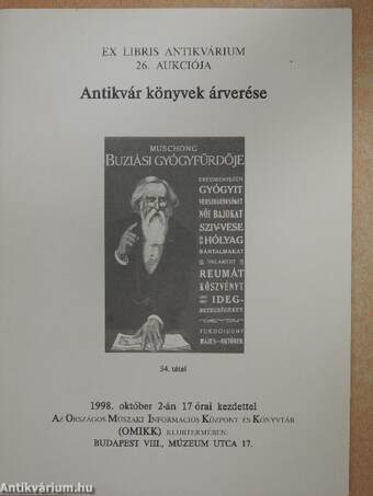 Ex Libris antikvárium 26. aukciója