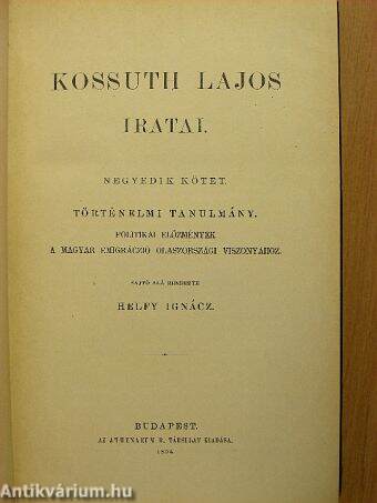 Kossuth Lajos iratai IV.