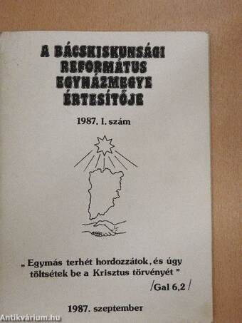 A Bácskiskunsági Református Egyházmegye értesítője 1987. szeptember