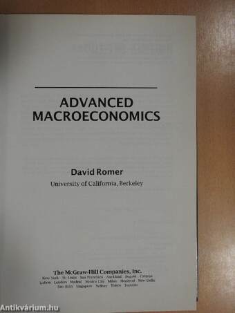 Advanced Macroeconomics