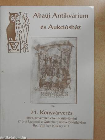 Abaúj Antikvárium és Aukciósház 31. könyvárverés