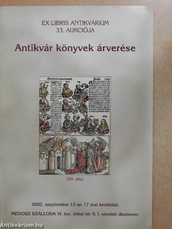 Ex Libris Antikvárium 33. aukciója