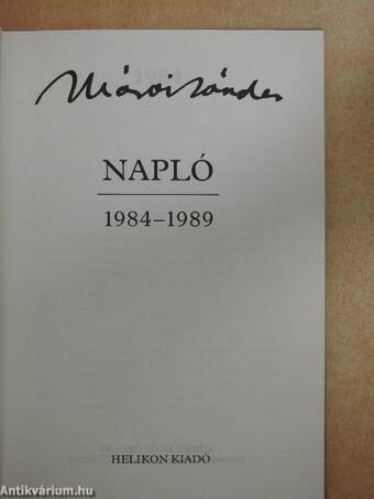 Napló 1984-1989