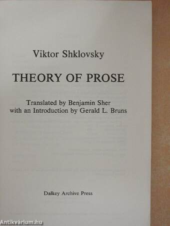 Theory of Prose