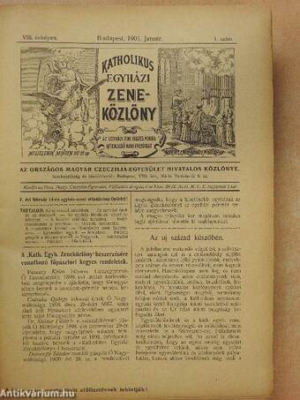 Katholikus Egyházi Zeneközlöny 1901-1907. január-december