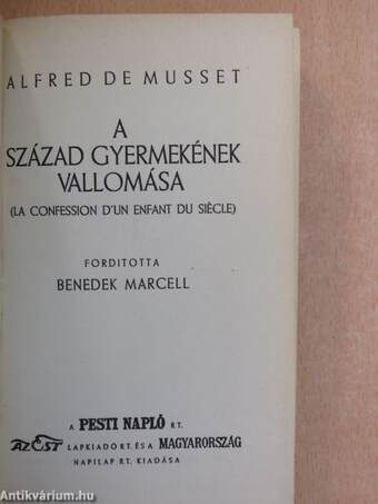 A század gyermekének vallomása