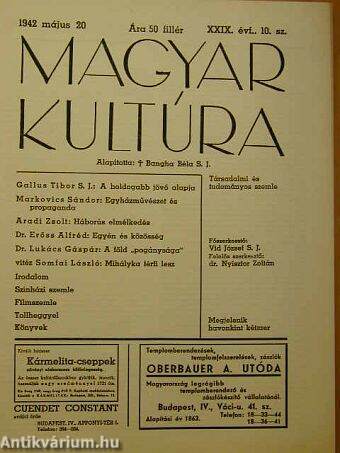 Magyar Kultúra 1942. május 20.