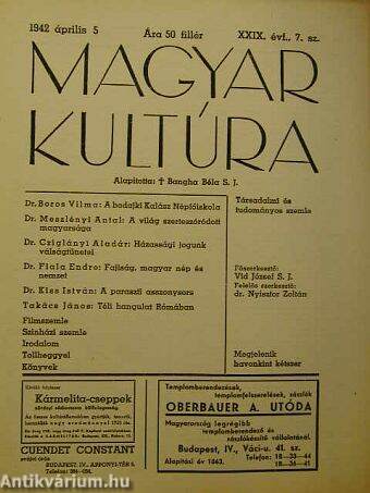 Magyar Kultúra 1942. április 5.