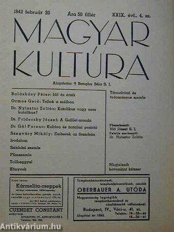 Magyar Kultúra 1942. február 20.