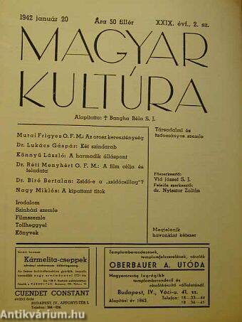 Magyar Kultúra 1942. január 20.