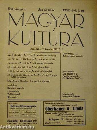 Magyar Kultúra 1942. január 5.