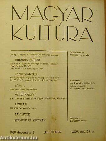 Magyar Kultúra 1938. december 5.