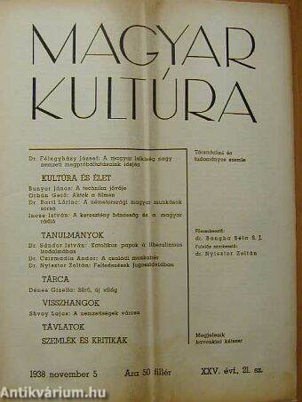 Magyar Kultúra 1938. november 5.