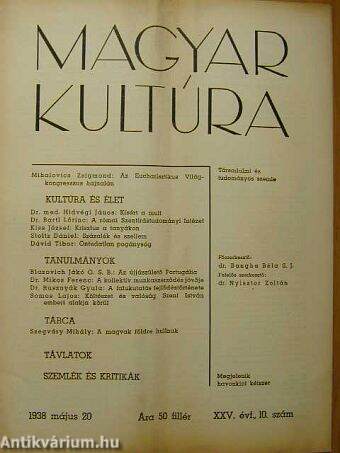 Magyar Kultúra 1938. május 20.