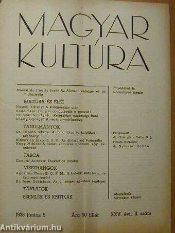 Magyar Kultúra 1938. június 5.