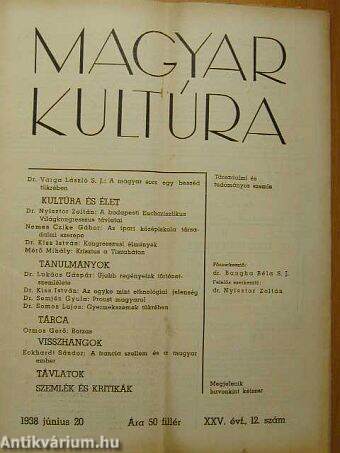 Magyar Kultúra 1938. június 20.