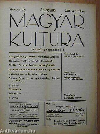 Magyar Kultúra 1943. november 20.