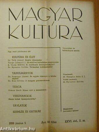 Magyar Kultúra 1939. június 5.