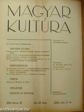 Magyar Kultúra 1939. június 20.