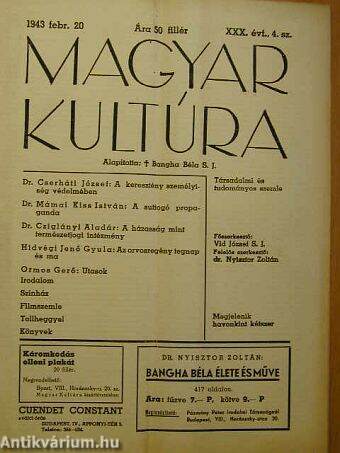 Magyar Kultúra 1943. február 20.