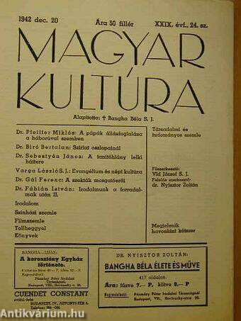 Magyar Kultúra 1942. december 20.