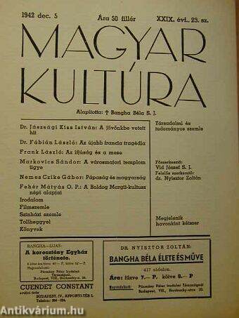 Magyar Kultúra 1942. december 5.
