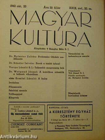 Magyar Kultúra 1942. október 20.