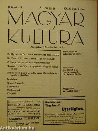 Magyar Kultúra 1942. október 5.