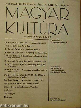 Magyar Kultúra 1942. augusztus 5-20.