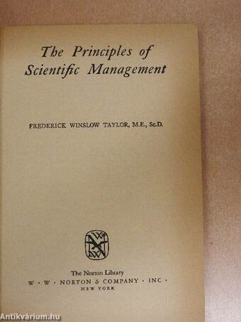 The Principles of Scientific Management