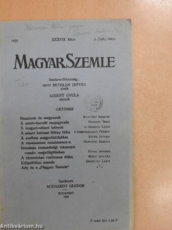 Magyar Szemle 1939. október