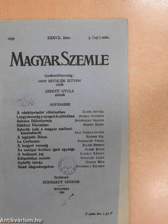 Magyar Szemle 1939. november