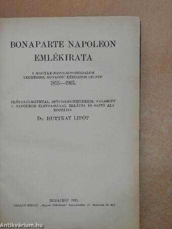 Bonaparte Napoleon emlékirata