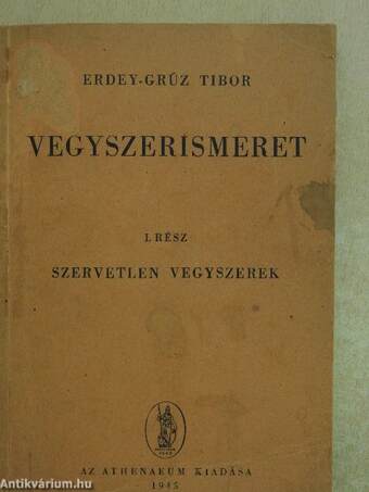 Vegyszerismeret I.