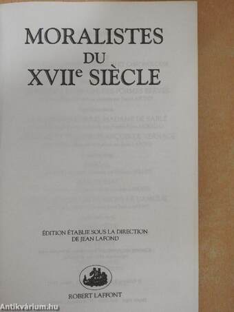 Moralistes du XVIIe siecle