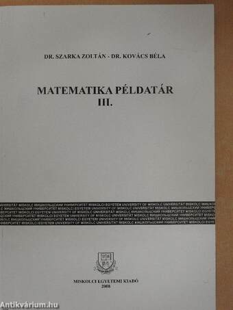 Matematika példatár III.
