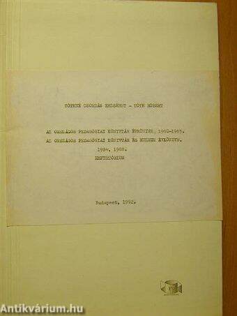 Az Országos Pedagógiai Könyvtár évkönyve 1960-1965./Az Országos Pedagógiai Könyvtár és Múzeum évkönyve 1984, 1988. /Repertórium