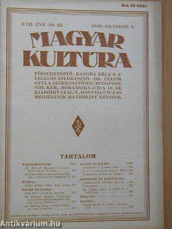 Magyar Kultúra 1930. október 5.